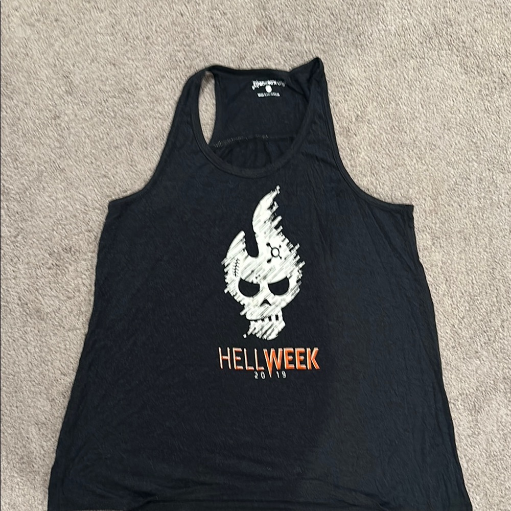 Orangetheory Black Sleeveless Tank Top with Graphic Design and Relaxed Fit
